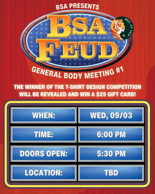 BSA Feud, general body meeting 1, designed for Bengali Student Association