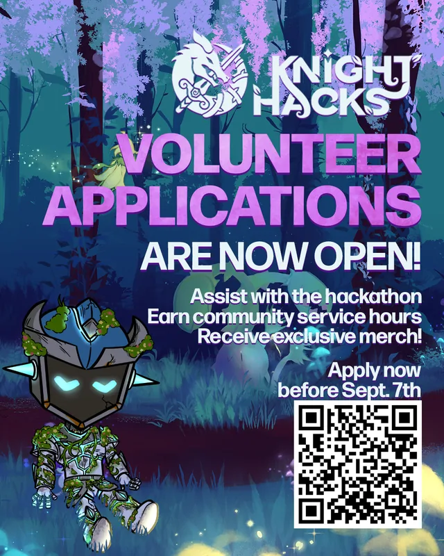 Knight Hacks volunteer applications, designed for Knight Hacks